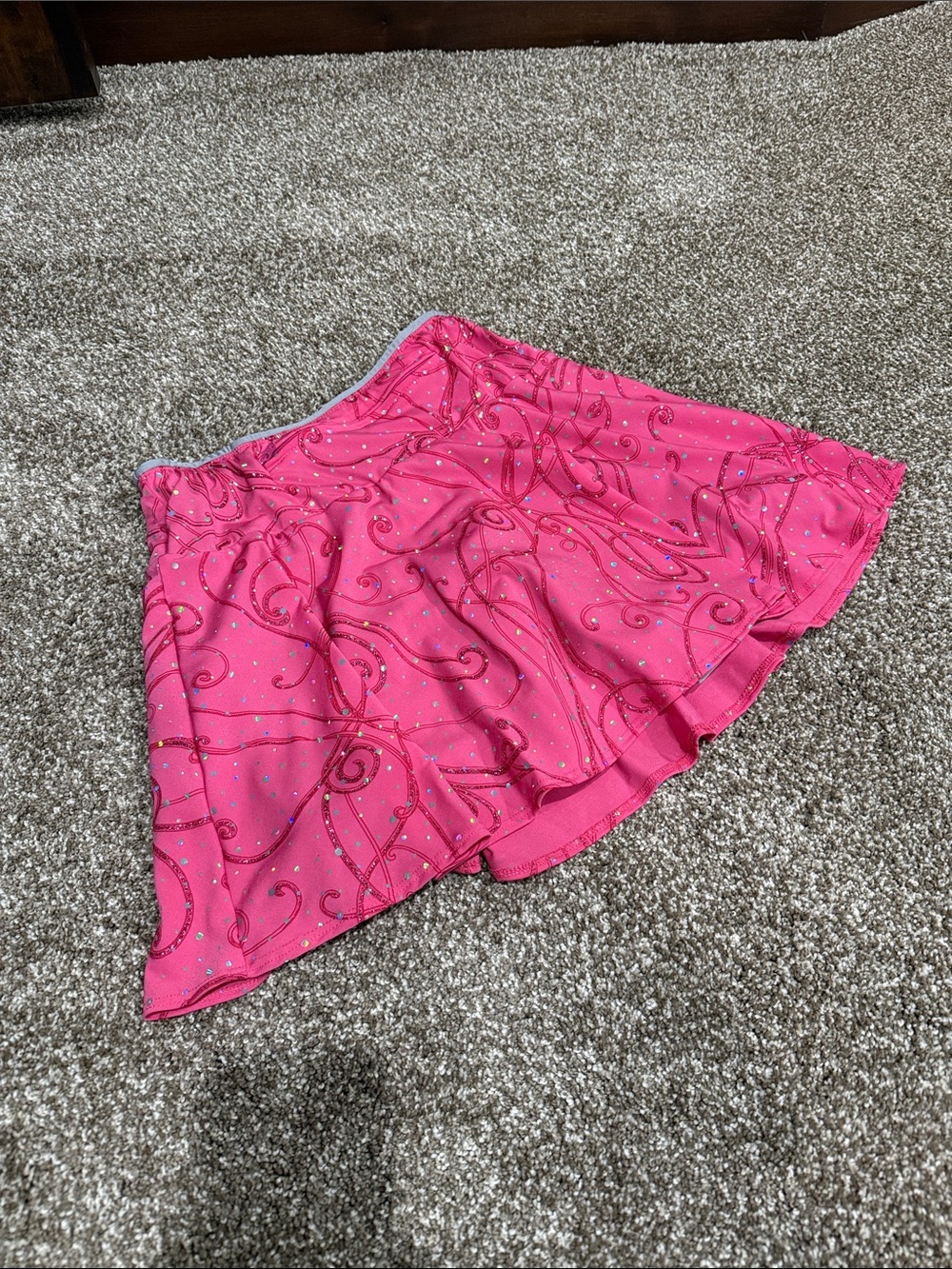 Sparkle Skirt Pink Swirl Print Skater Skirt